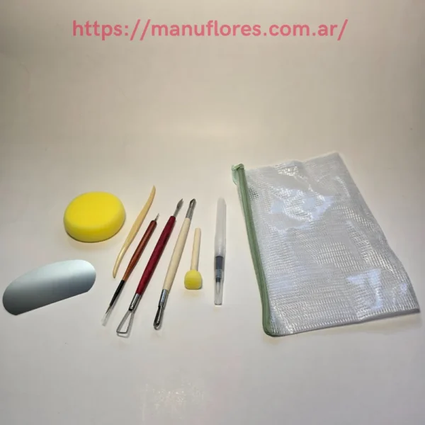 Kit "Clelia" 9 items: herramientas varias + Estuche y pincel viral