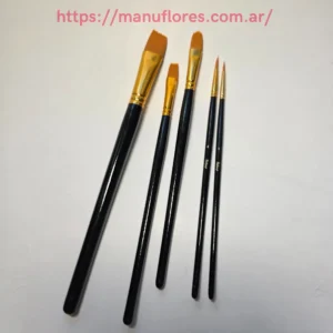 Set x5 Pinceles mixtos mango negro
